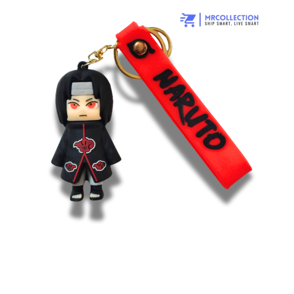 Itachi Silicone Keychain – Premium 3D Anime Keyring with Red Strap (Akatsuki Style)